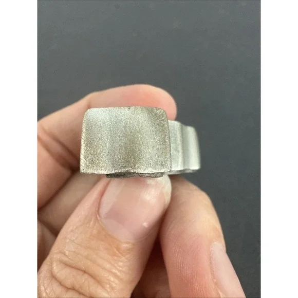 Vintage Brooch Earrings Pewter Pin 1.5" Christmas Santa With Earring Box Ms Dee - Picture 8 of 15